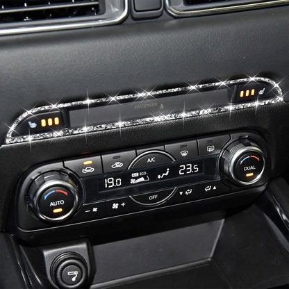 For Mazda CX-5 2017-2018 Car Center Control Panel Diamond Decorative Stickerr,Left and Right Drive Universal, Car Center Control Panel