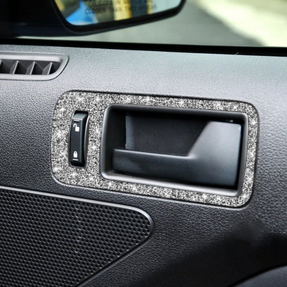 2pcs Car Door Inner Handle Diamond Decoration Sticker, Left Hand Drive, Door Inner Handle