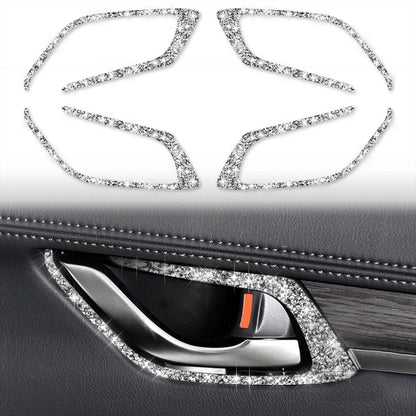 For Mazda CX-5 2017-2018 Car Interior Door Handle Diamond Decorative Sticker,Left and Right Drive Universal, Car Interior Door Handle