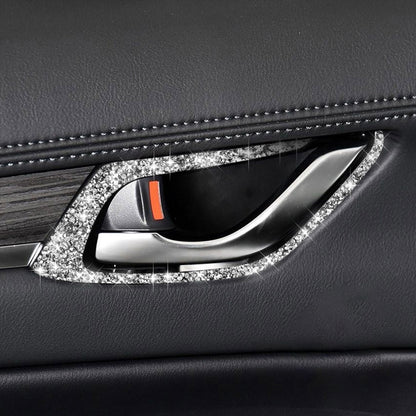 For Mazda CX-5 2017-2018 Car Interior Door Handle Diamond Decorative Sticker,Left and Right Drive Universal, Car Interior Door Handle