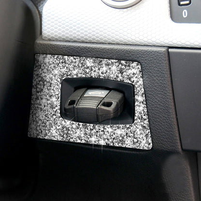 For BMW 3 Series E90 2005-2012 Car Ignition Switch Frame Diamond Decorative Sticker, Left Drive, Ignition Switch Frame, Left Drive