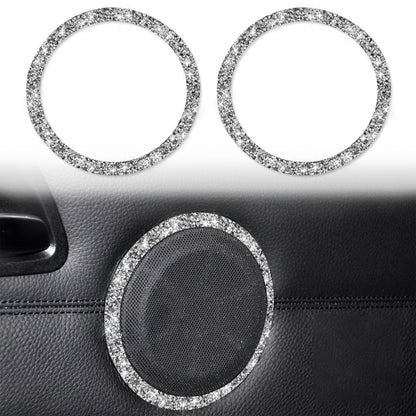 Car Door Horn Ring 2 in 1 Diamond Decorative Sticker for BMW 3 Series E90 / E84 2008-2012, X1 Series Modified 320i / 325i, Door Horn Ring