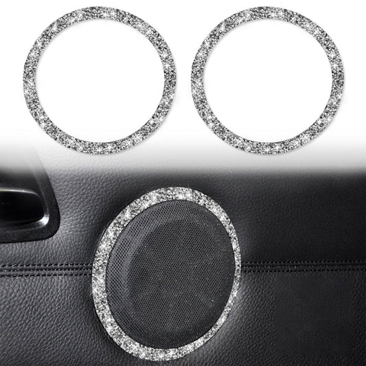 Car Door Horn Ring 2 in 1 Diamond Decorative Sticker for BMW 3 Series E90 / E84 2008-2012, X1 Series Modified 320i / 325i, Door Horn Ring