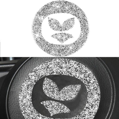 For Mazda CX-5 2017-2018 Car Steering Wheel Panel Diamond Decorative Sticker,Left and Right Drive Universal, Car Steering Wheel Panel