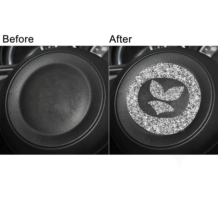 For Mazda CX-5 2017-2018 Car Steering Wheel Panel Diamond Decorative Sticker,Left and Right Drive Universal, Car Steering Wheel Panel
