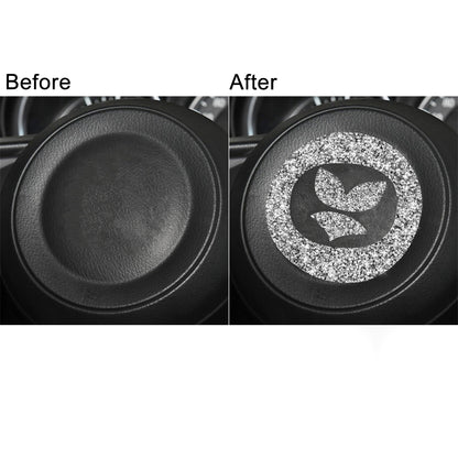 For Mazda CX-5 2017-2018 Car Steering Wheel Panel Diamond Decorative Sticker,Left and Right Drive Universal, Car Steering Wheel Panel