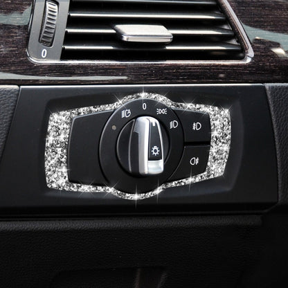Car Headlight Switch Frame Diamond Decorative Sticker for BMW 3 Series E90 / E92 / E93 2005-2012, Modified 320i / 325i, Headlight Switch Frame