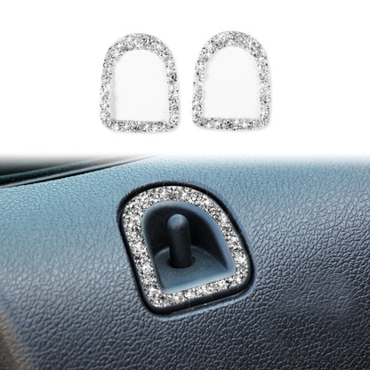 2pcs Car Door Lock Frame Diamond Decoration Sticker, Left Hand Drive, Door Lock Frame