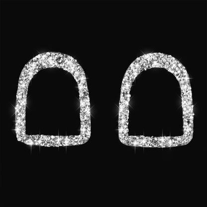 2pcs Car Door Lock Frame Diamond Decoration Sticker, Left Hand Drive, Door Lock Frame