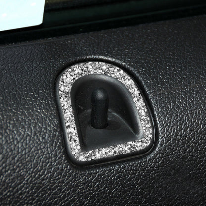 2pcs Car Door Lock Frame Diamond Decoration Sticker, Left Hand Drive, Door Lock Frame