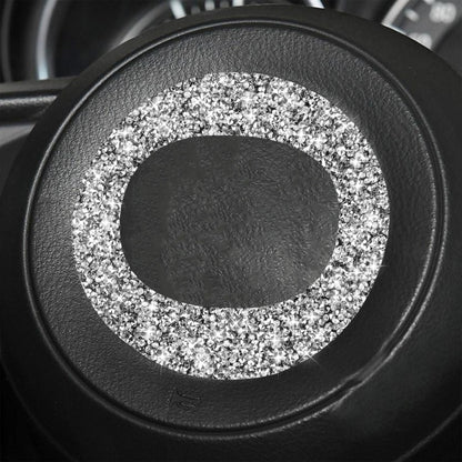 For Mazda CX-5 2017-2018 Car Steering Wheel Circle Diamond Decorative Sticker,Left and Right Drive Universal, Car Steering Wheel Circle
