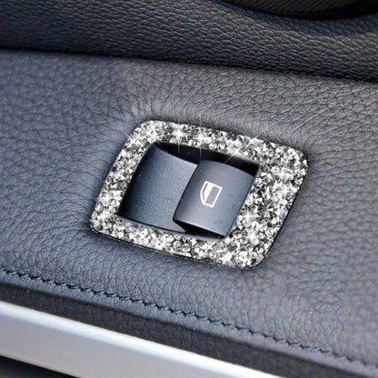 For BMW 3 Series E90 / 320i / 325i 2005-2012 Car Window Lift Panel with Folding Key 37.8cm Diamond Decorative Sticker, Left Drive, Window Lift Panel with Folding Key 37.8cm