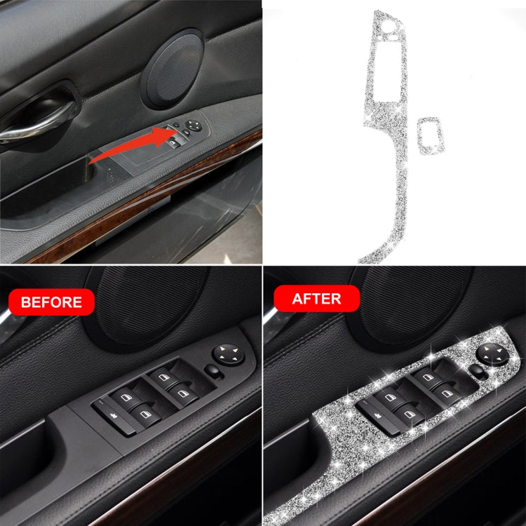For BMW 3 Series E92 2005-2012 Car Window Lift Panel with Folding Key 40.4cm Diamond Decorative Sticker, Left Drive, Window Lift Panel with Folding Key 40.4cm