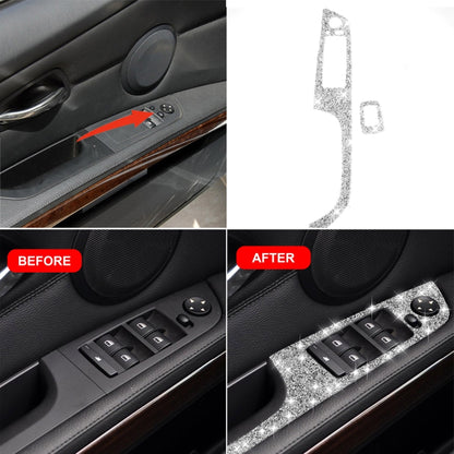 For BMW 3 Series E92 2005-2012 Car Window Lift Panel with Folding Key 40.4cm Diamond Decorative Sticker, Left Drive, Window Lift Panel with Folding Key 40.4cm