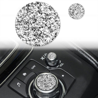 For Mazda3/6/CX-9/CX-5 Car Multimedia Button Diamond Decorative Sticker,Left and Right Drive Universal, Car Multimedia Button