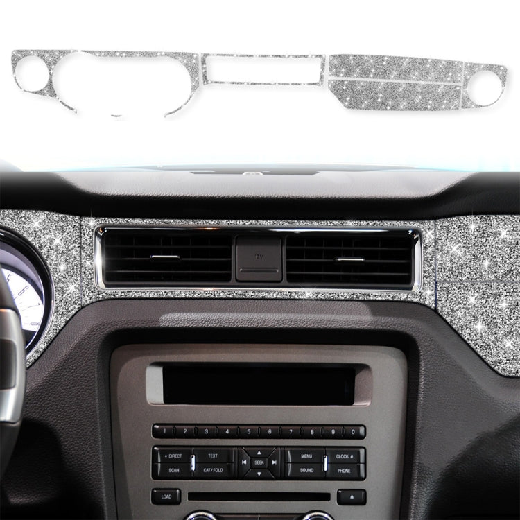 7pcs Car Central Control Dashboard Diamond Decoration Sticker, Left Hand Drive, Central Control Dashboard