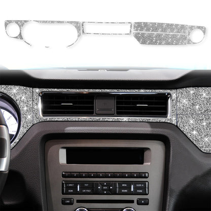 7pcs Car Central Control Dashboard Diamond Decoration Sticker, Left Hand Drive, Central Control Dashboard