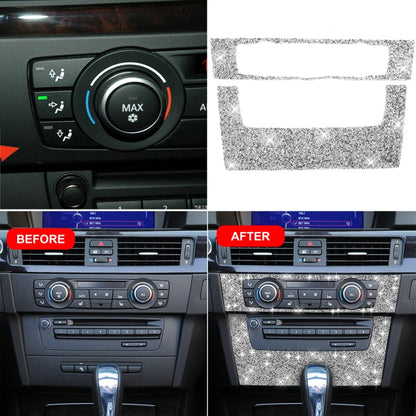 For BMW 3 Series E90 / E92 2005-2012 Car Aircondition CD Control Panel Premium Diamond Decorative Sticker, Aircondition Control Panel Premium B