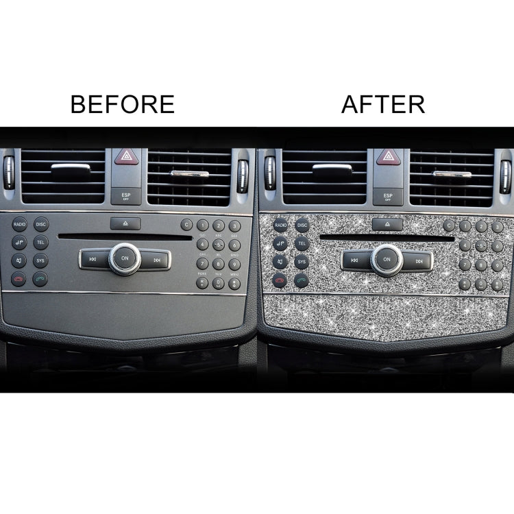 For Mercedes-Benz C-class W204 2007-2010 Car Central Control Panel A Diamond Decorative Sticker, Left and Right Drive, Central Control Panel A