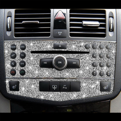 For Mercedes-Benz C-class W204 2007-2010 Car Central Control Panel B Diamond Decorative Sticker, Left and Right Drive, Central Control Panel B