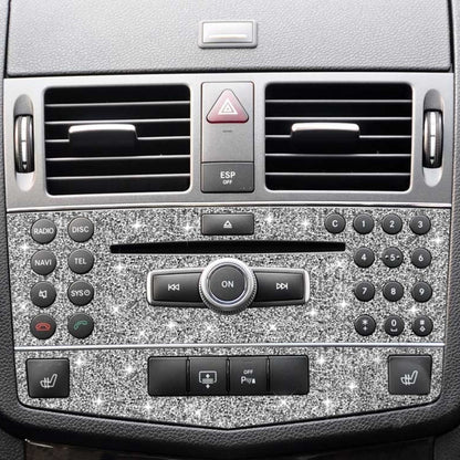For Mercedes-Benz C-class W204 2007-2010 Car Central Control Panel B Diamond Decorative Sticker, Left and Right Drive, Central Control Panel B