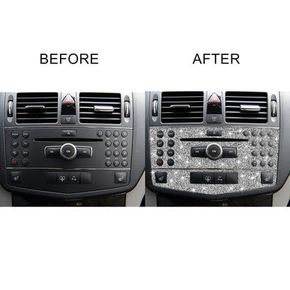 For Mercedes-Benz C-class W204 2007-2010 Car Central Control Panel B Diamond Decorative Sticker, Left and Right Drive, Central Control Panel B