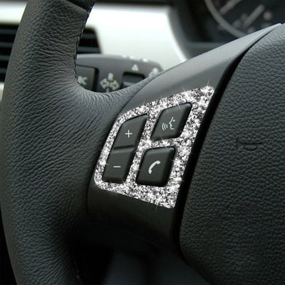 For BMW 3 Series E90 2005-2012 Car Steering Wheel Button Panel Diamond Decorative Sticker, Steering Wheel Button Panel