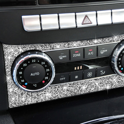For Mercedes-Benz C-class W204 2011-2013 Car AC Knob Control Panel A Diamond Decorative Sticker, Left and Right Drive, AC Knob Control Panel A