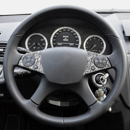 For Mercedes-Benz C-class W204 2007-2010 Car Steering Wheel Buttons Diamond Decorative Sticker, Left and Right Drive, Steering Wheel Buttons