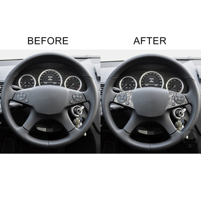 For Mercedes-Benz C-class W204 2007-2010 Car Steering Wheel Buttons Diamond Decorative Sticker, Left and Right Drive, Steering Wheel Buttons