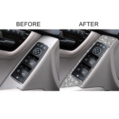 For Mercedes-Benz C-class W204 2007-2013 Car Window Lift Diamond Decorative Sticker, Left Drive, Window Lift