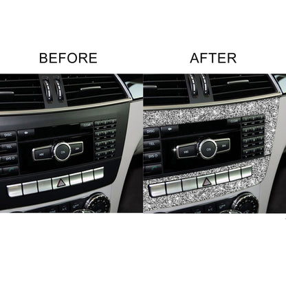 For Mercedes-Benz C-class W204 2011-2013 Car Central Control CD Panel Diamond Decorative Sticker, Left and Right Drive, Central Control CD Panel