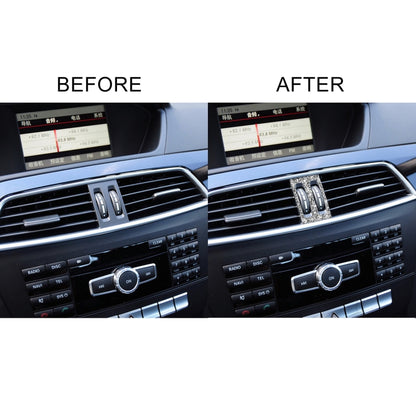 For Mercedes-Benz C-class W204 2011-2013 Car Middle Air Outlet Diamond Decorative Sticker, Left and Right Drive, Middle Air Outlet