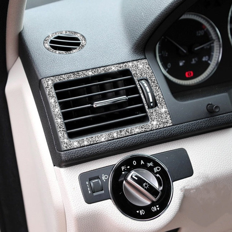 For Mercedes-Benz C-class W204 2007-2010 Car Instrument + Middle + Side Air Outlet Diamond Decorative Sticker, Left and Right Drive, Air Outlet