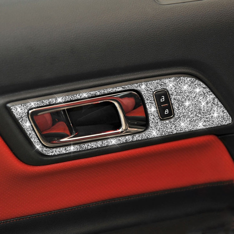 Car Door Inner Handle Panel Diamond Decoration Sticker, Left and Right Drive, Door Inner Handle Panel