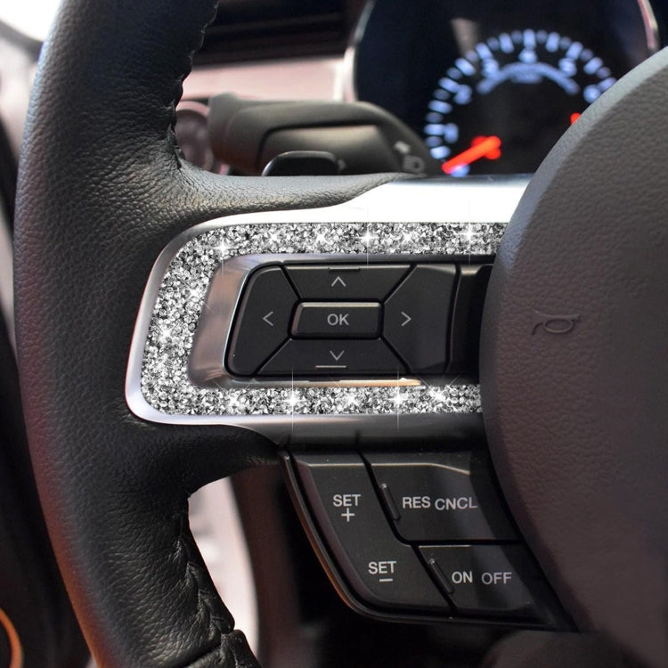 Car Steering Wheel Key Frame Diamond Decoration Sticker, Left and Right Drive, Steering Wheel Key Frame