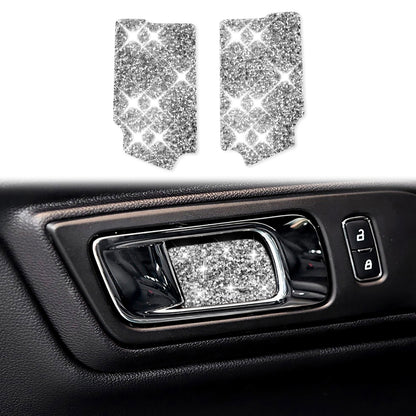 Car Inner Door Bowl Panel Diamond Decoration Sticker, Left and Right Drive, Inner Door Bowl Panel