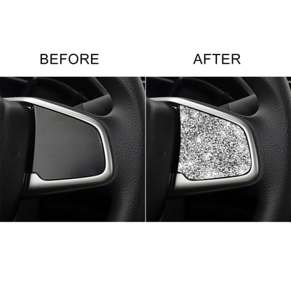 For Honda Civic 2016-2019 Car Steering Wheel Buttons Middle Configuration Diamond Decorative Sticker, Left and Right Drive, Steering Wheel Buttons Middle Configuration