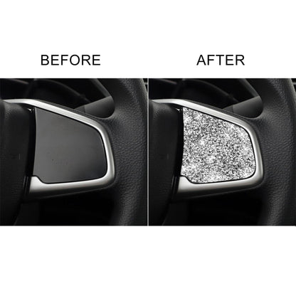 For Honda Civic 2016-2019 Car Steering Wheel Buttons Low Configuration Diamond Decorative Sticker, Left and Right Drive, Steering Wheel Buttons Low Configuration