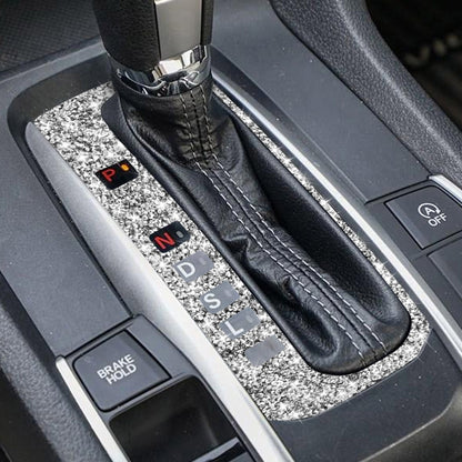 For Honda Civic 2016-2019 Car Gear Button Frame Diamond Decorative Sticker, Left-hand Drive, Gear Button Frame, Left-hand Drive