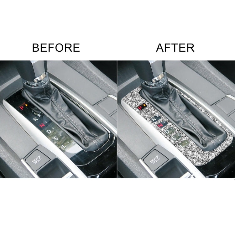 For Honda Civic 2016-2019 Car Gear Button Frame Diamond Decorative Sticker, Left-hand Drive, Gear Button Frame, Left-hand Drive