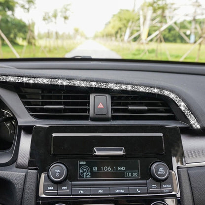For Honda Civic 2016-2019 Car Central Control Air Outlets Upper Diamond Decorative Sticker, Left-hand Drive, Central Control Air Outlets Upper, Left-hand Drive