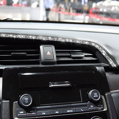 For Honda Civic 2016-2019 Car Central Control Air Outlets Upper Diamond Decorative Sticker, Left-hand Drive, Central Control Air Outlets Upper, Left-hand Drive