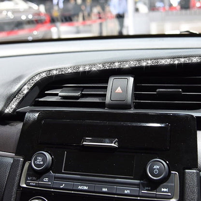 For Honda Civic 2016-2019 Car Central Control Air Outlets Upper Diamond Decorative Sticker, Right-hand Drive, Central Control Air Outlets Upper, Right-hand Drive