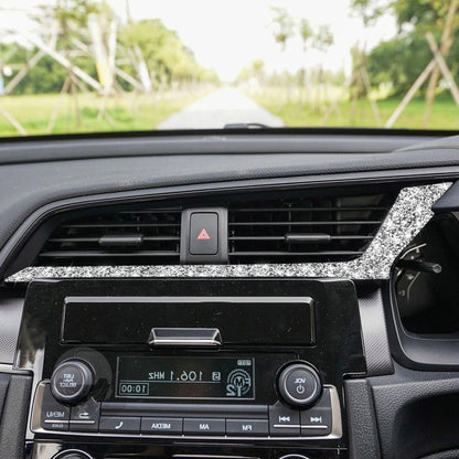 For Honda Civic 2016-2019 Car Central Control Air Outlets Below Diamond Decorative Sticker, Right-hand Drive, Central Control Air Outlets Below, Right-hand Drive