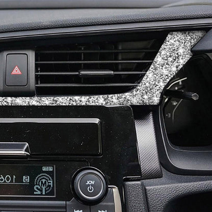 For Honda Civic 2016-2019 Car Central Control Air Outlets Below Diamond Decorative Sticker, Right-hand Drive, Central Control Air Outlets Below, Right-hand Drive