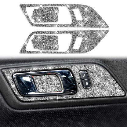 4pcs Car Door Inner Handle Panel Diamond Decoration Sticker, Left and Right Drive, Door Inner Handle Panel, Left and Right Drive