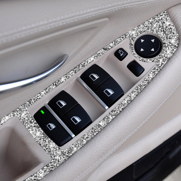 For BMW F10 5 Series 2011-2018 Car Window Lift Switch Diamond Decorative Sticker, Left-hand Drive, Window Lift Switch, Left-hand Drive