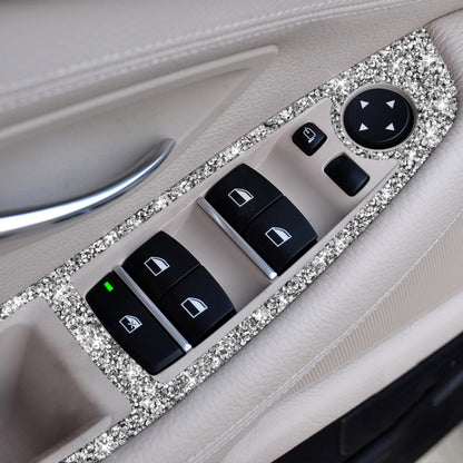 For BMW F10 5 Series 2011-2018 Car Window Lift Switch Diamond Decorative Sticker, Left-hand Drive, Window Lift Switch, Left-hand Drive