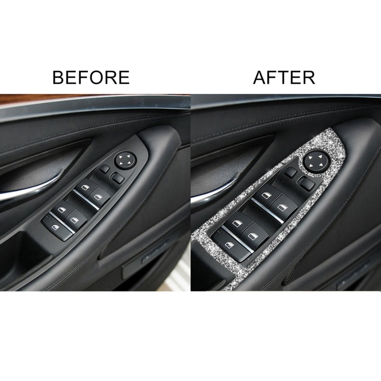For BMW F10 5 Series 2011-2018 Car Window Lift Switch Diamond Decorative Sticker, Left-hand Drive, Window Lift Switch, Left-hand Drive